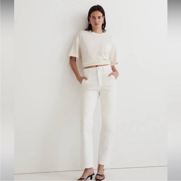 SALE! NWT Madewell White/Cream '90s Straight Jean: Two-Tone Workwear Ed. Sz.30 - Picture 2 of 10